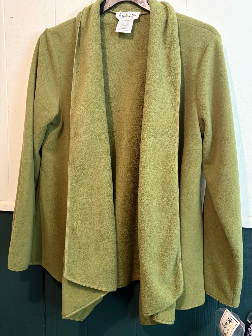 Royal Robbins Olive Draped Open-Front Fleece Cape Jacket